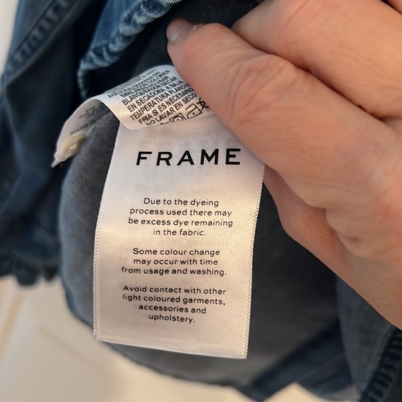 NWOT Frame “Springfield” ruffle denim shirt - Picture 10 of 12